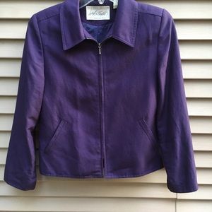 Lord & Taylor 5th Avenue vintage zip linen jacket petite